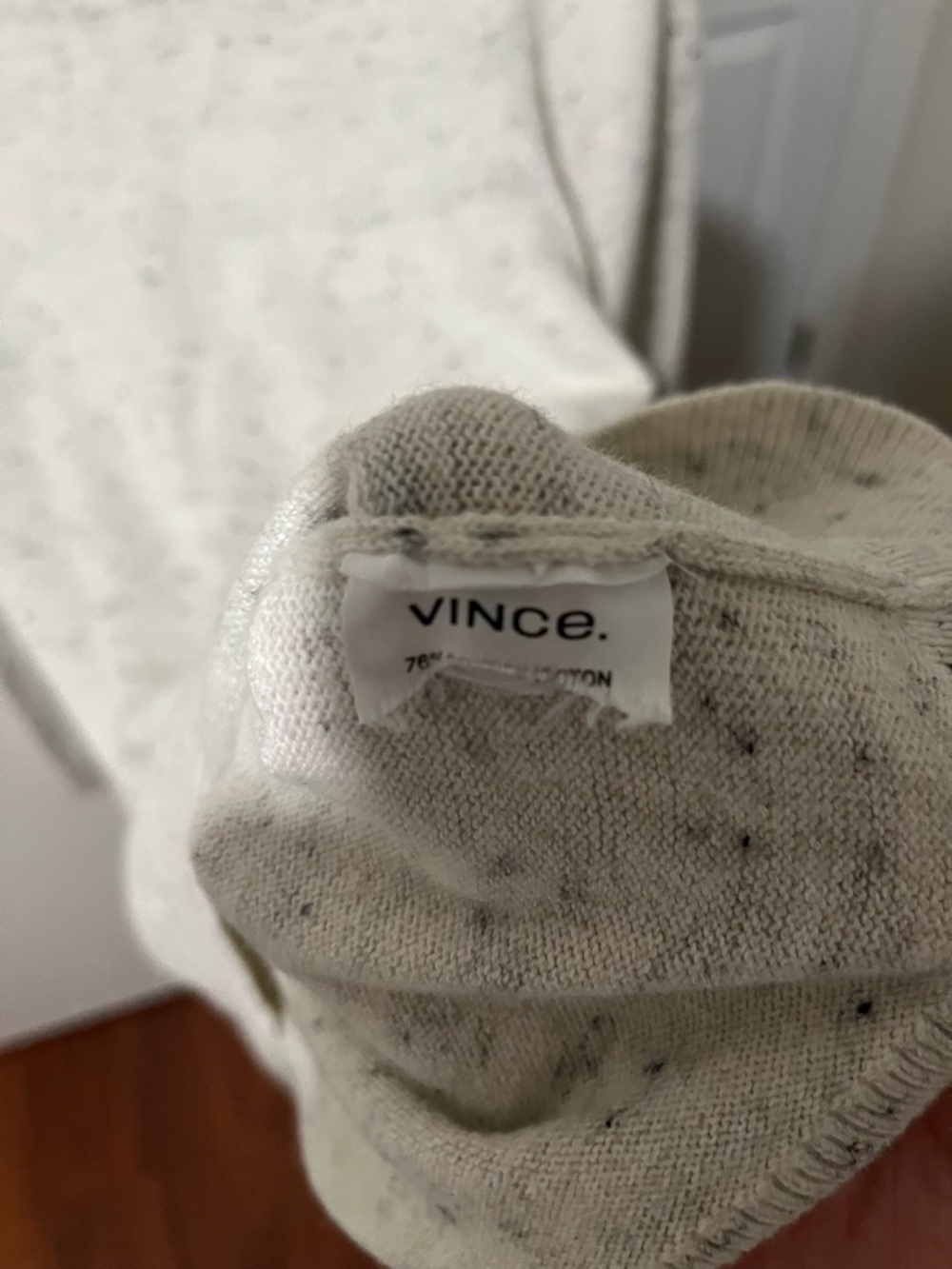 Vince Cream Speckled Crewneck Sweater - Picture 5 of 6